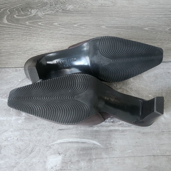 Liz Claiborne Flex Guild Rich Brown Leather 2.75" Heel Shoes Mules Womens 8.5 M - Picture 8 of 13